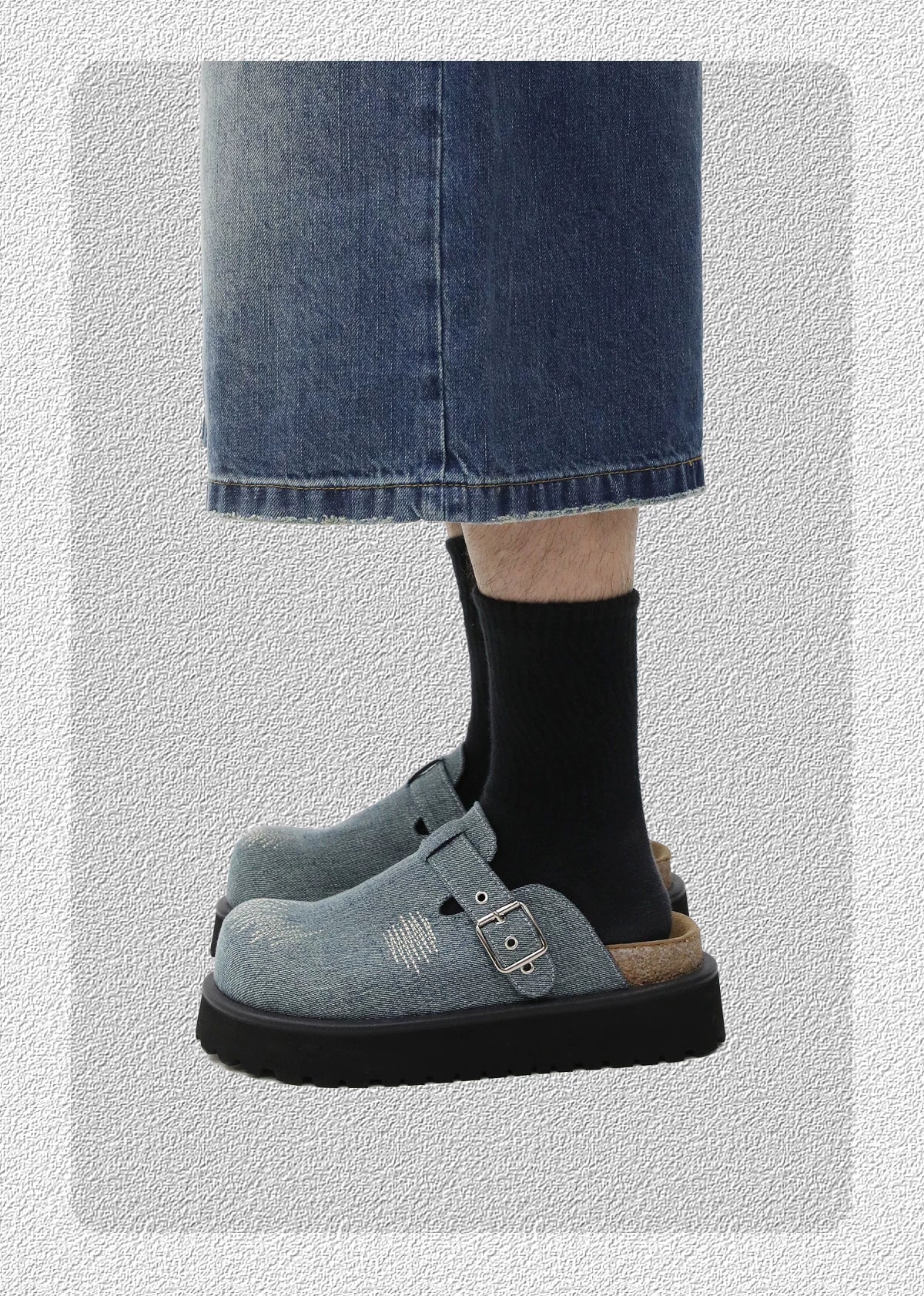 HANQIAORJI Denim Bag Head Platform Heightening Birkenstocks