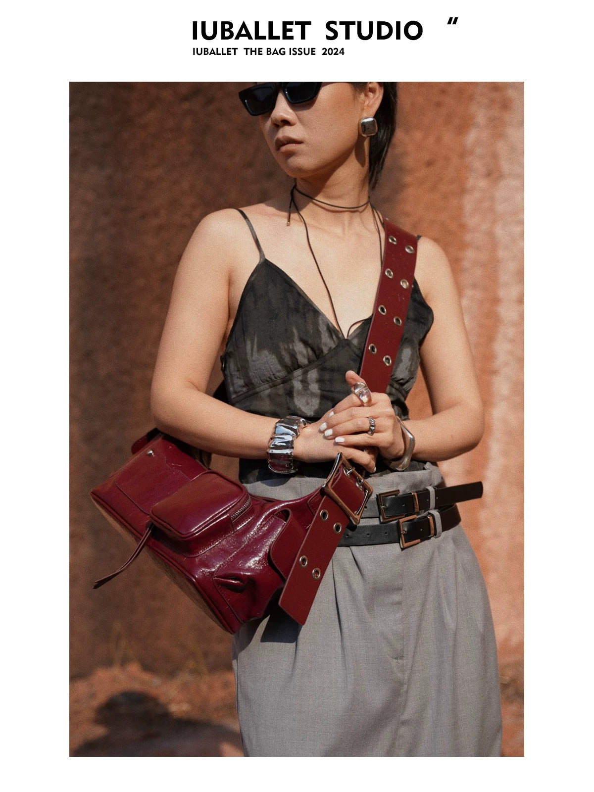 IUBALLET Leather Shoulder Messenger Bag