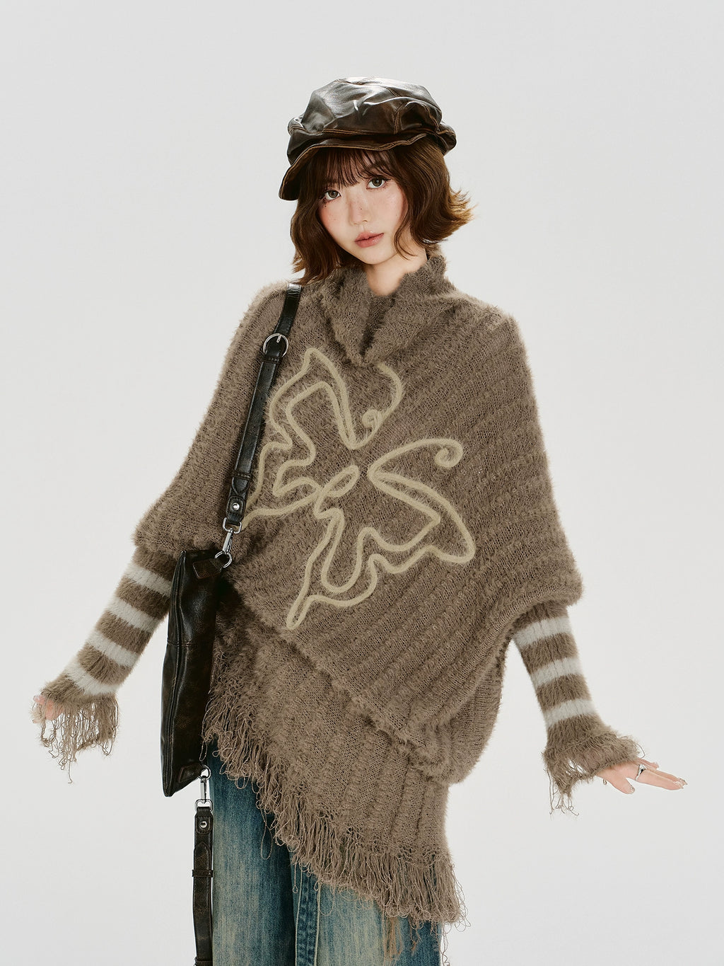 Girlyhalo Vintage Striped Fringed Long Sleeve Sweater
