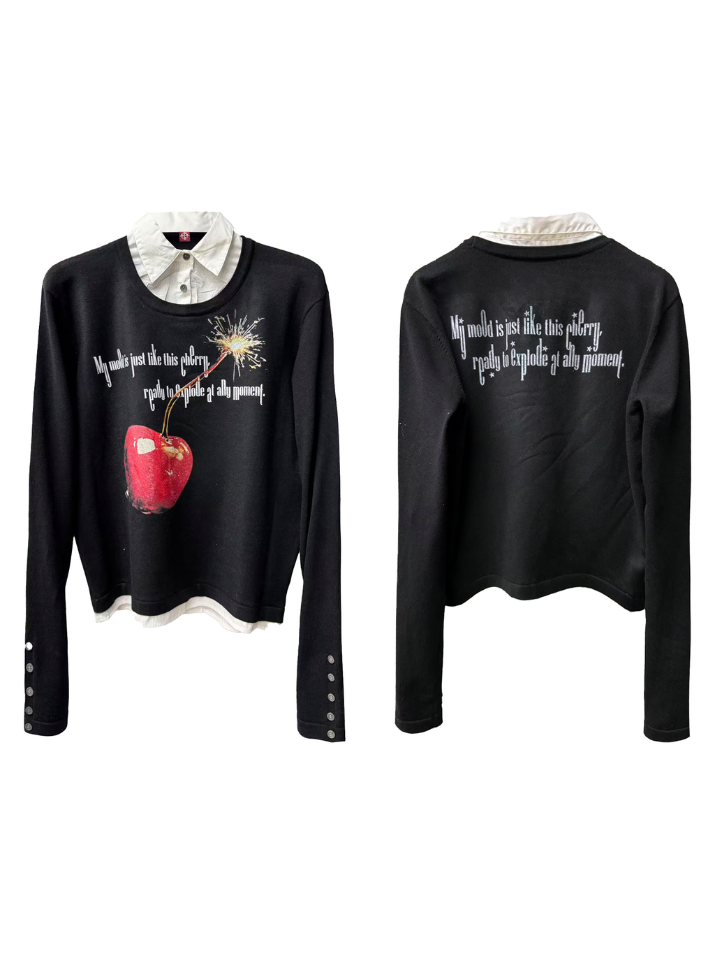 DETW Academy Fake Two Sweater Polo Shirt