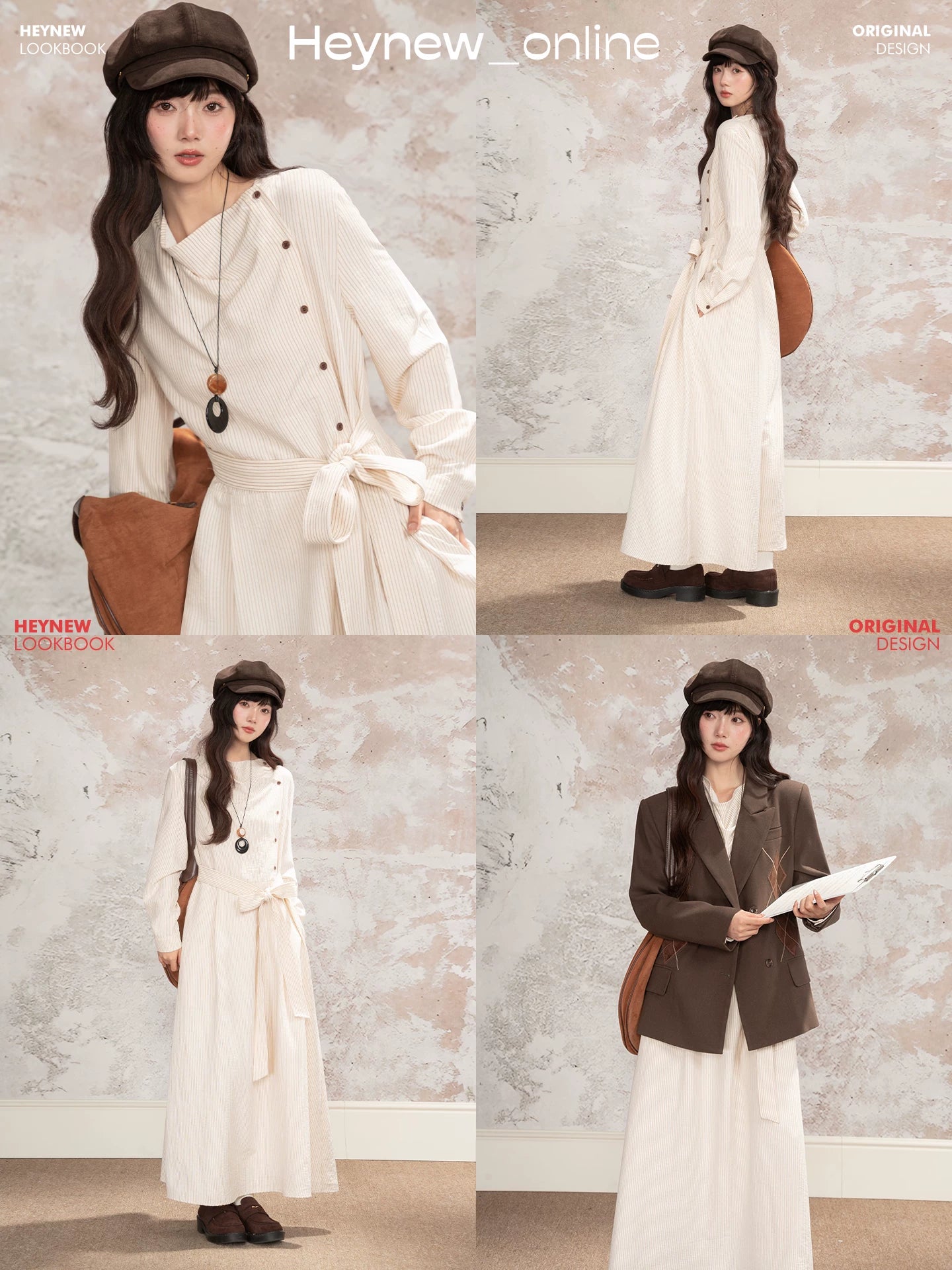 LOVEHEYNEW Simple Striped Dress