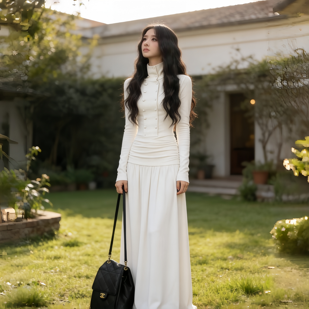 Instunning Simple and High-end Waist and Thin Dress