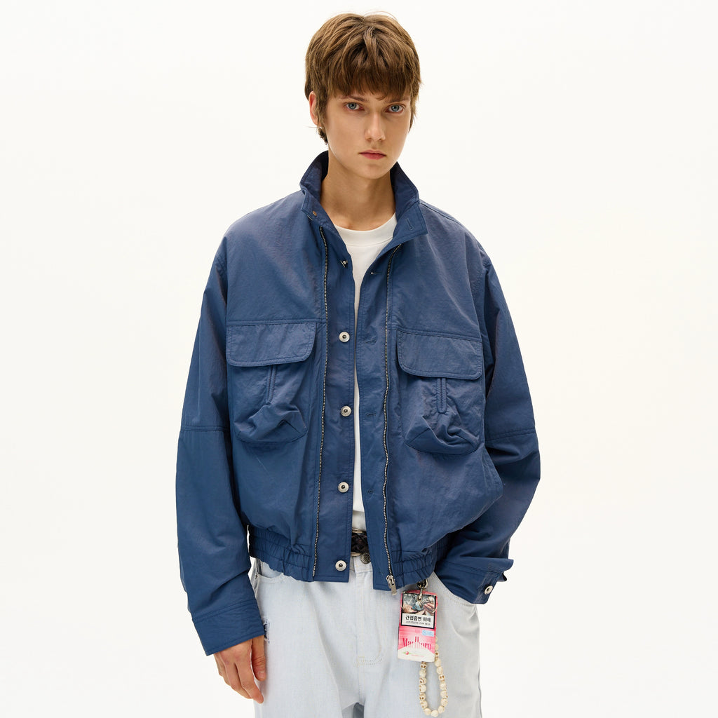 MADWITCH Loose Casual Ruffian Handsome Stand-up Collar Jacket