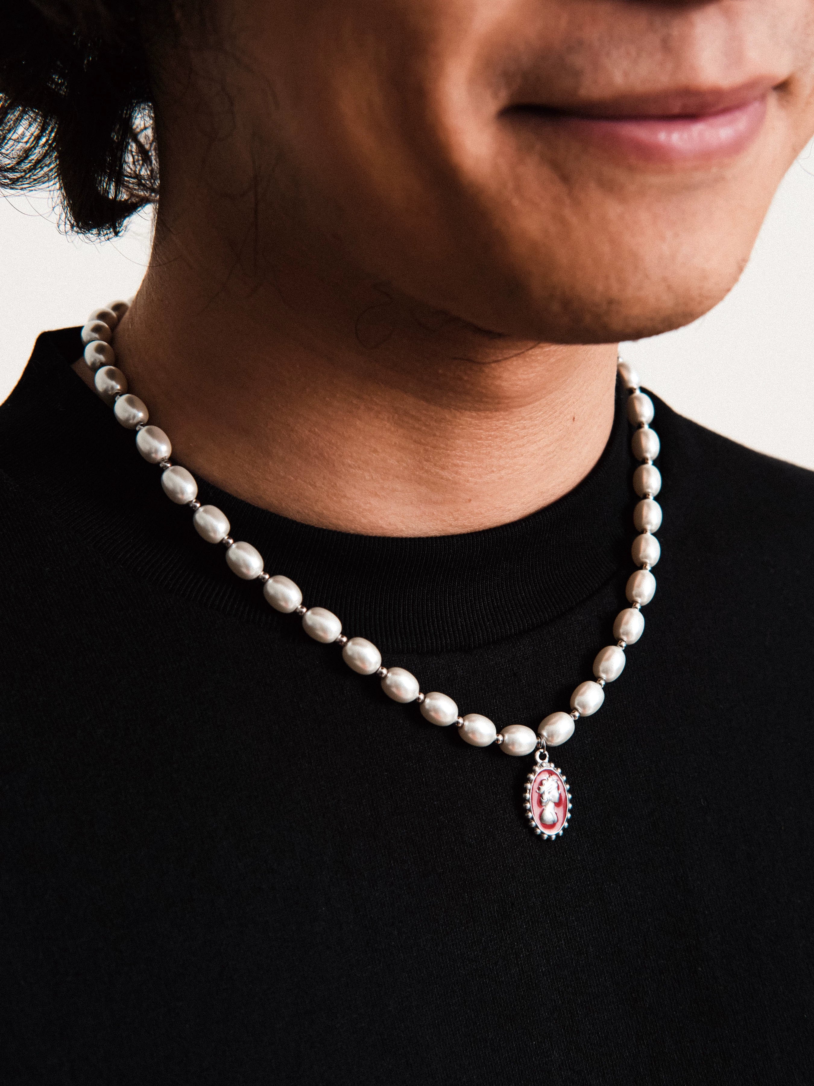 SWFI Langcai Dripping Oil Ancient Coin Pendant Couple Pearl Necklace