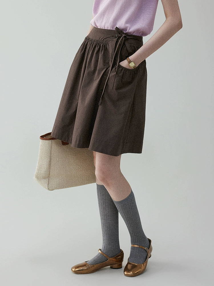 VOOE Vintage High Waist Strap Skirt