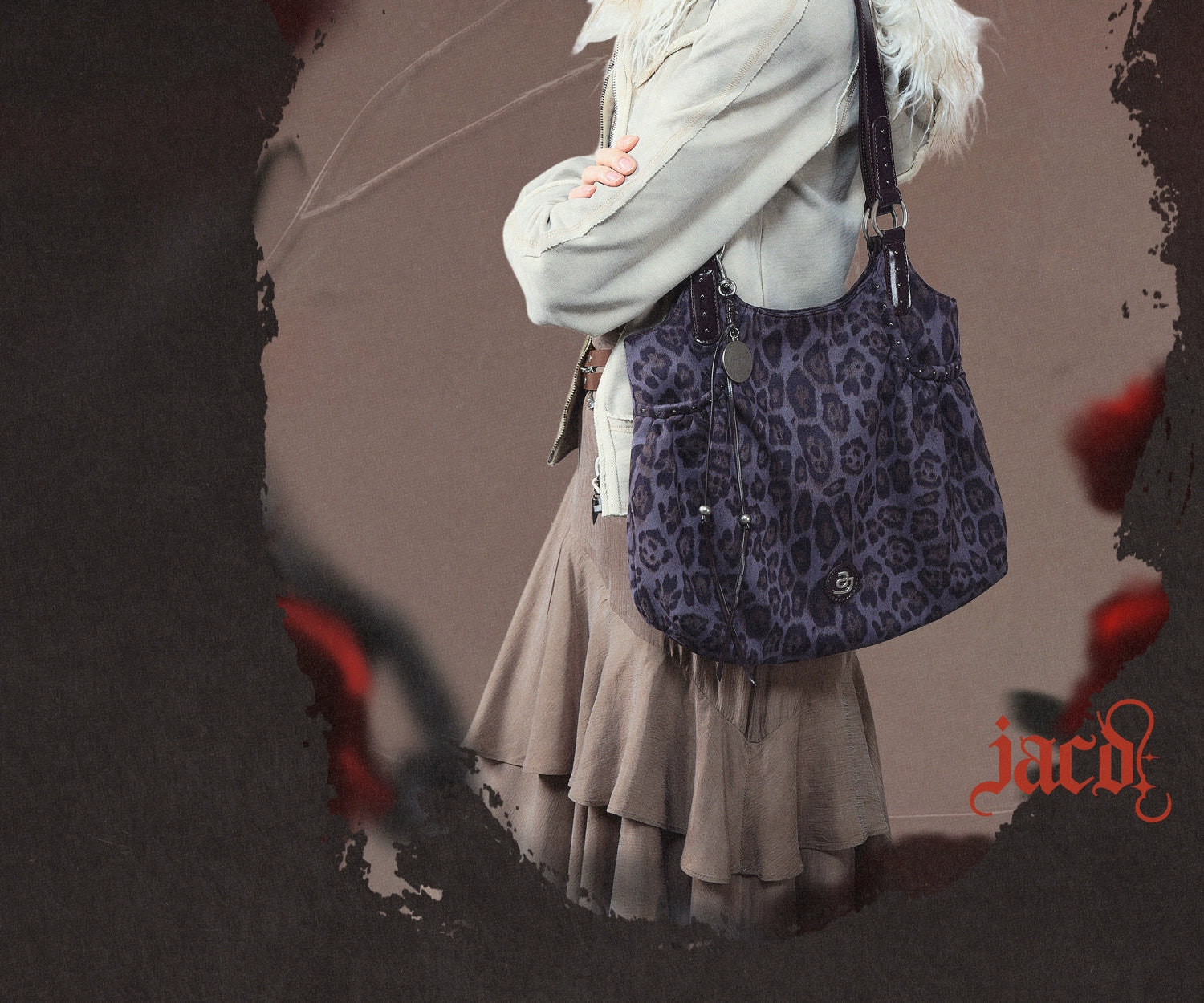 JACD Purple Leopard Print Tote Bag