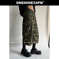 ONENINE34PM Retro Ripped Seven-point Camouflage Overalls
