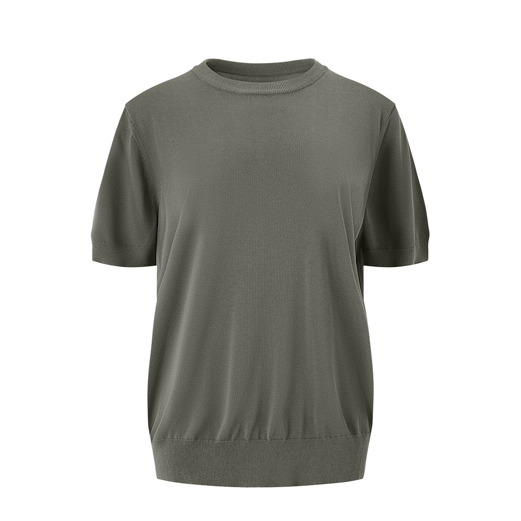 Borrowed Project Ice Silk Knitted Casual Loose Tee