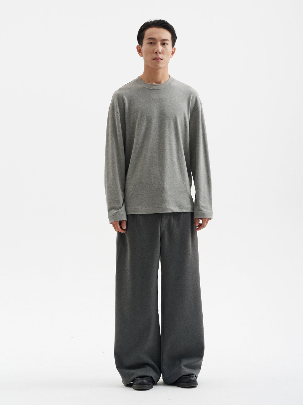 BUTTBILL Vintage Woolen Wide-leg Slacks