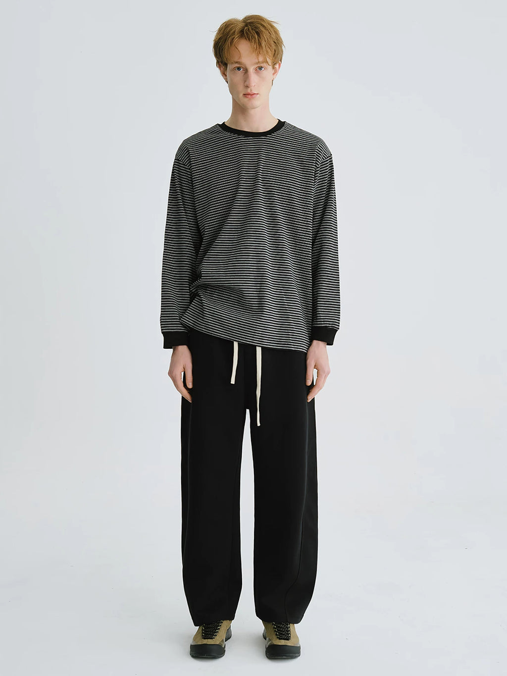 LIVINGTOWN Striped Loose Crew Neck Long Sleeve