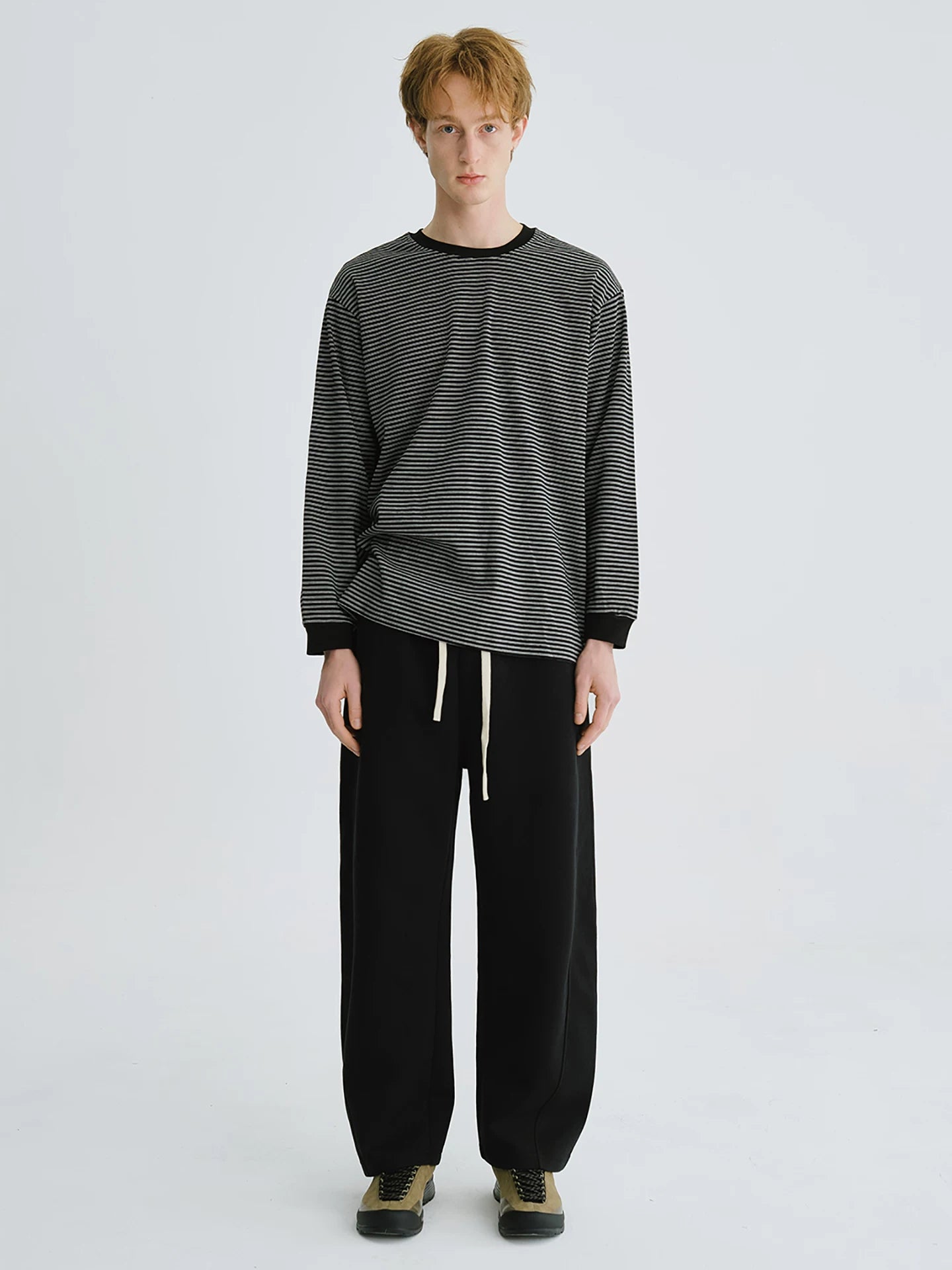 LIVINGTOWN Striped Loose Crew Neck Long Sleeve