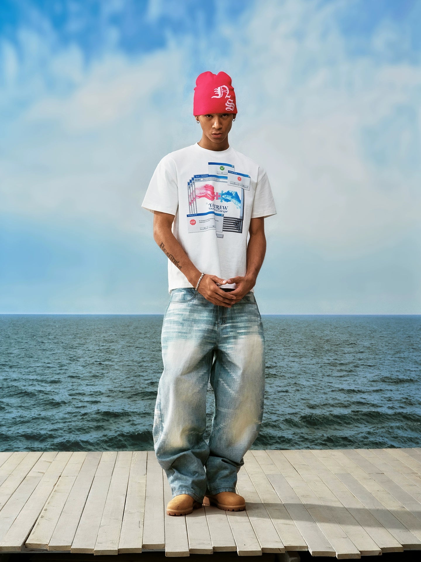 YADcrew Casual Loose Versatile Tee