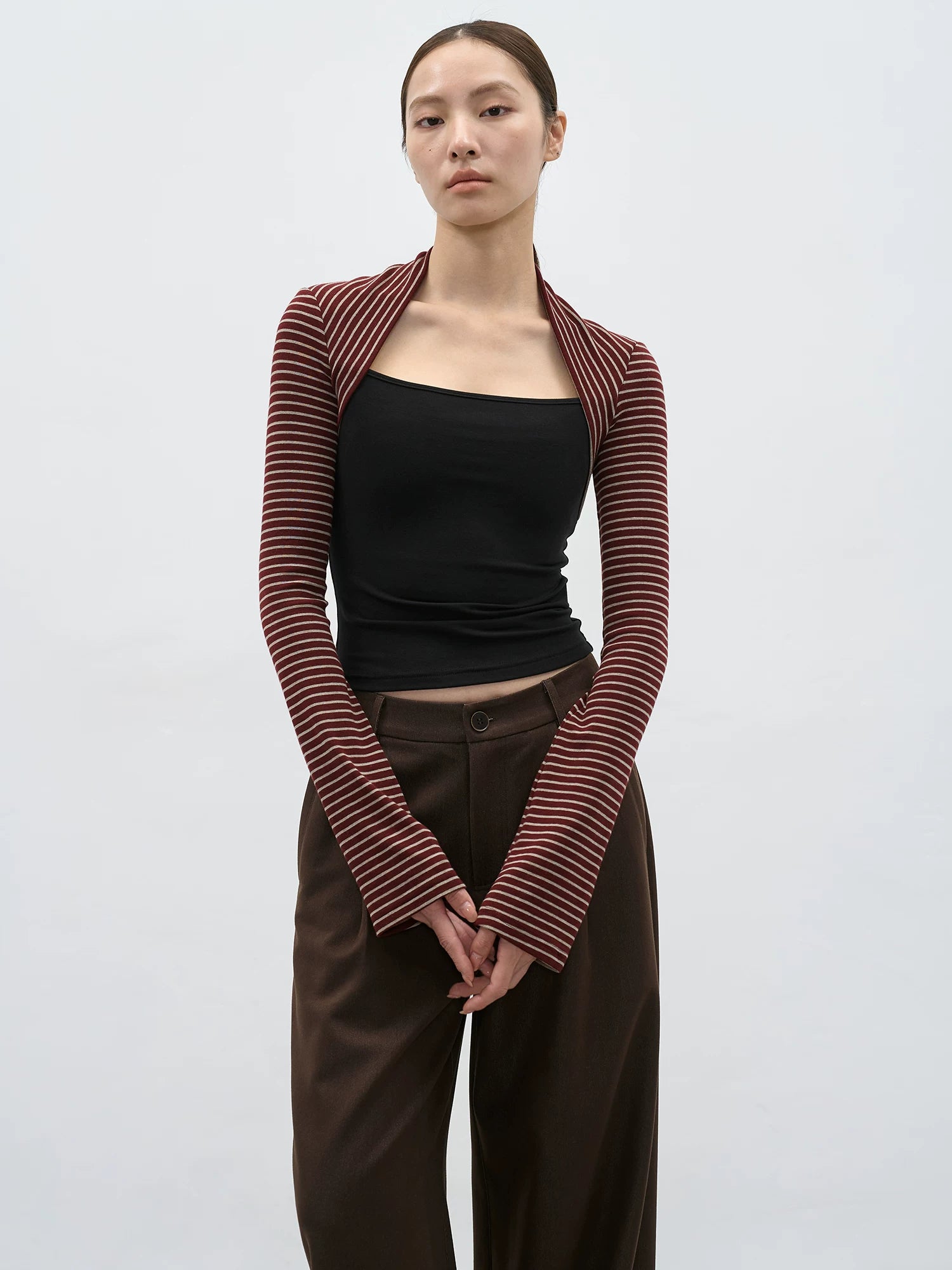 EIGHTHMONTH Versatile Striped Vest Long Sleeve