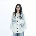Zuocisankon Mohair Knitted Cardigan Jacket