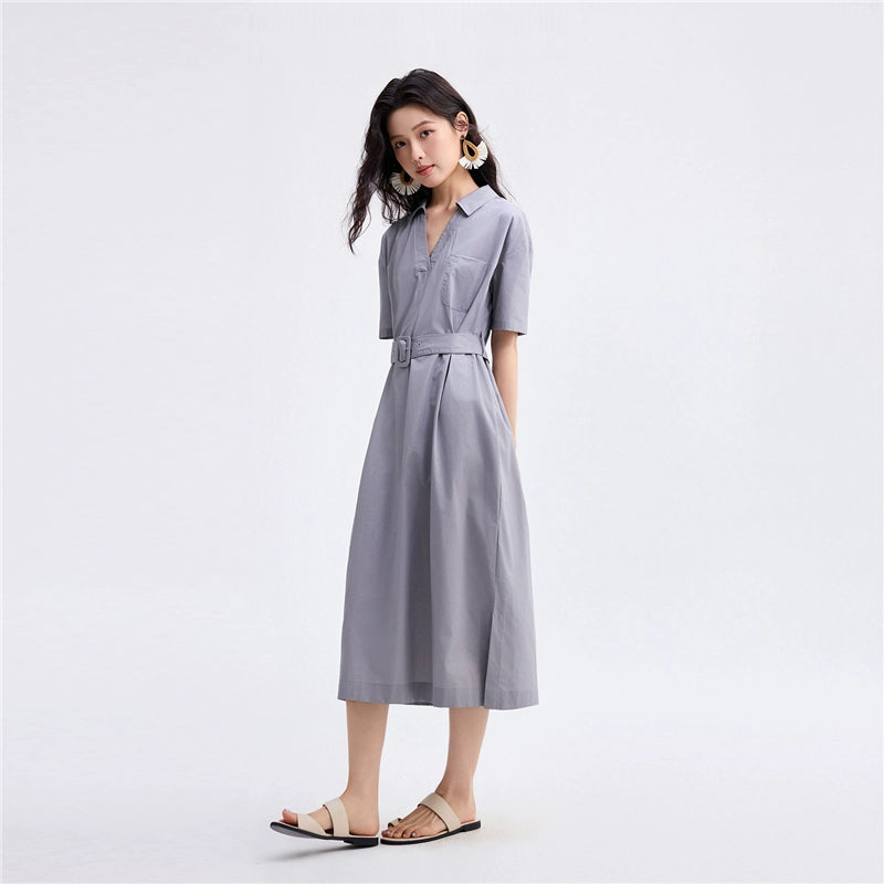 Giordano Commuter Belt V-lapel Dress