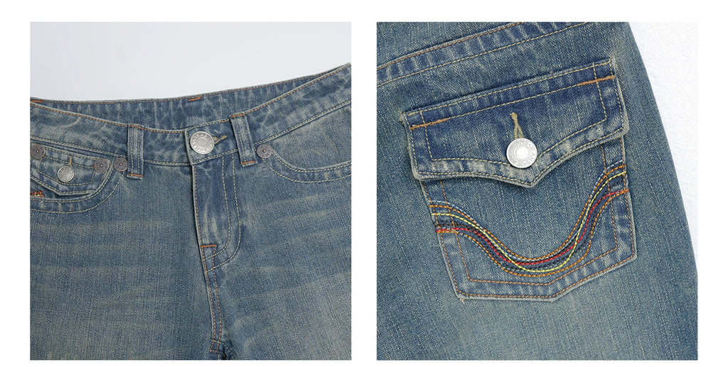 Audwyn Low Waist Retro Slim Fit Pants