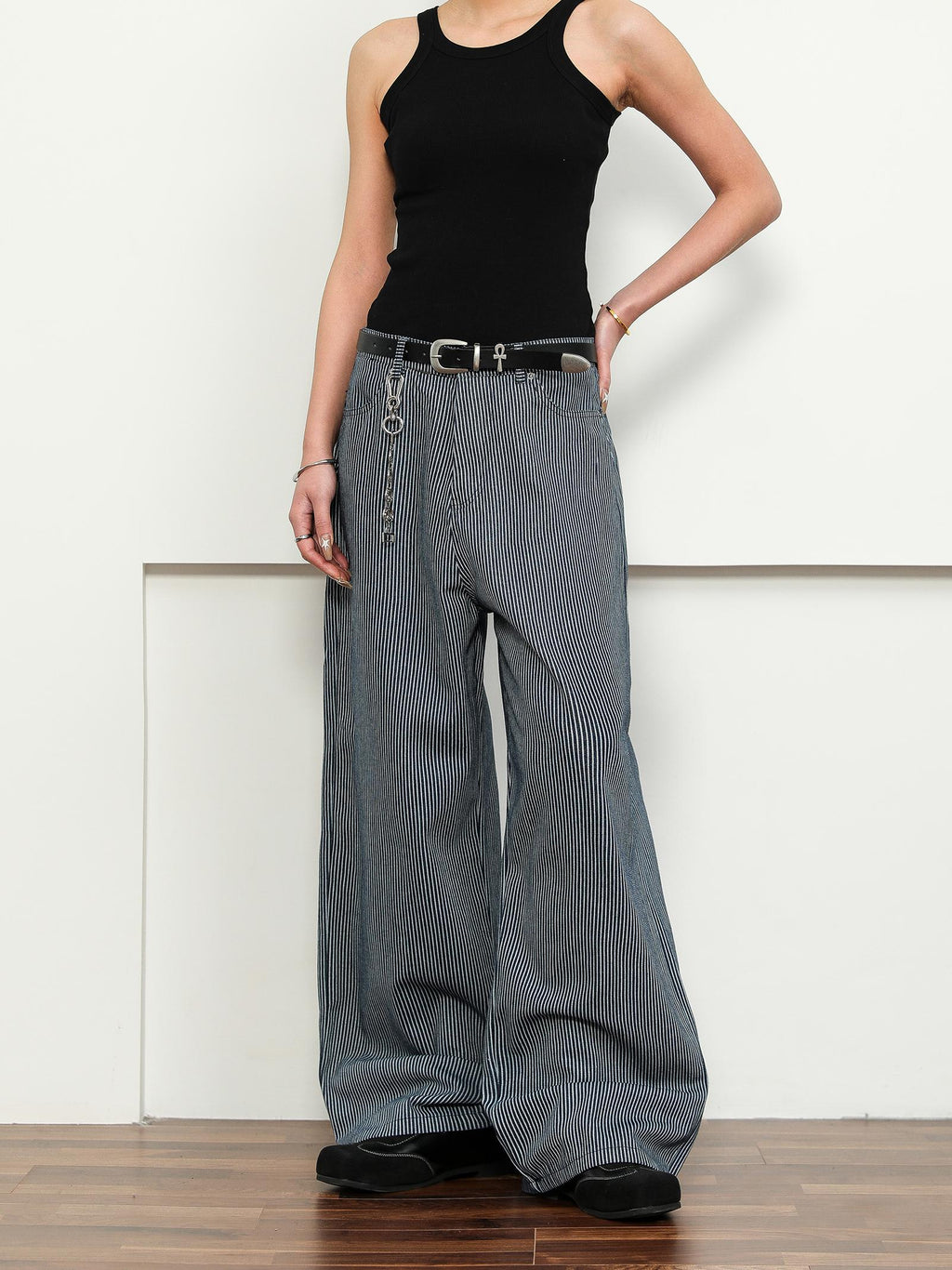 FLYOFF lazy relaxed striped Pants