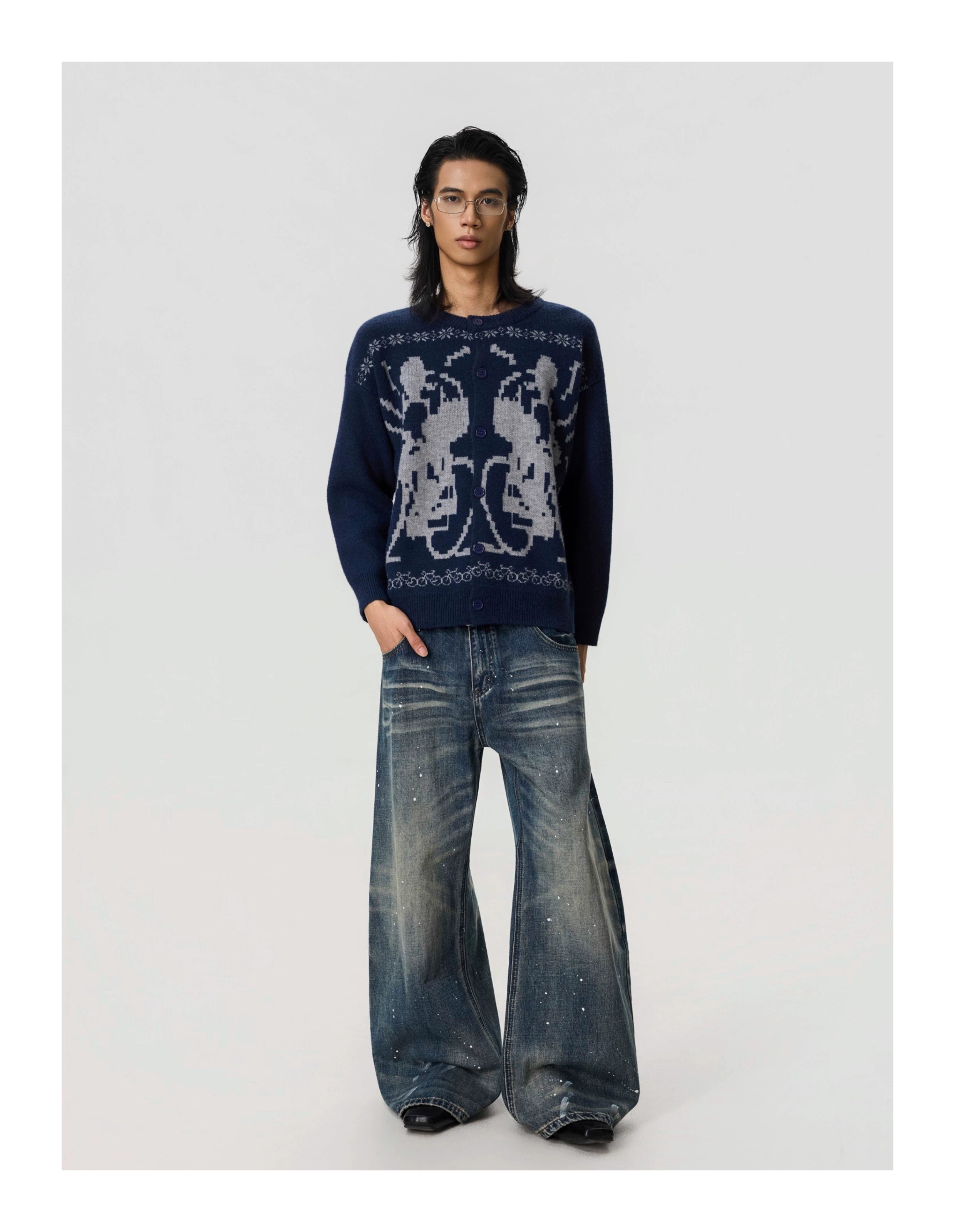 BTSG Retro Washed Cat Whisker Scimitar Jeans