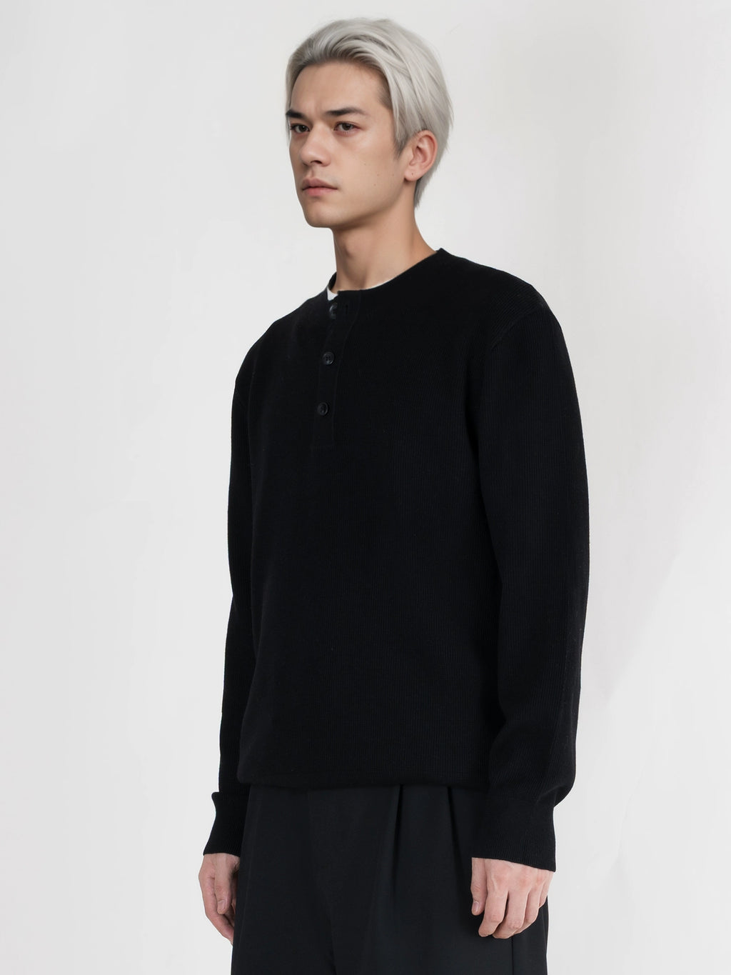 PERDU Henry Neck Casual Knitted Sweater