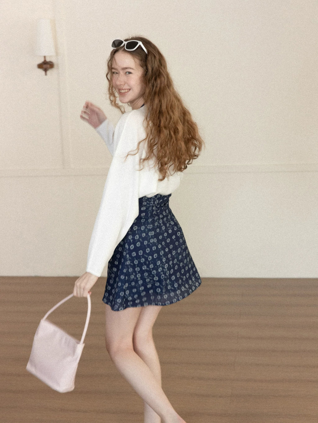 Cantonstory Neck and Waist Floral Dress