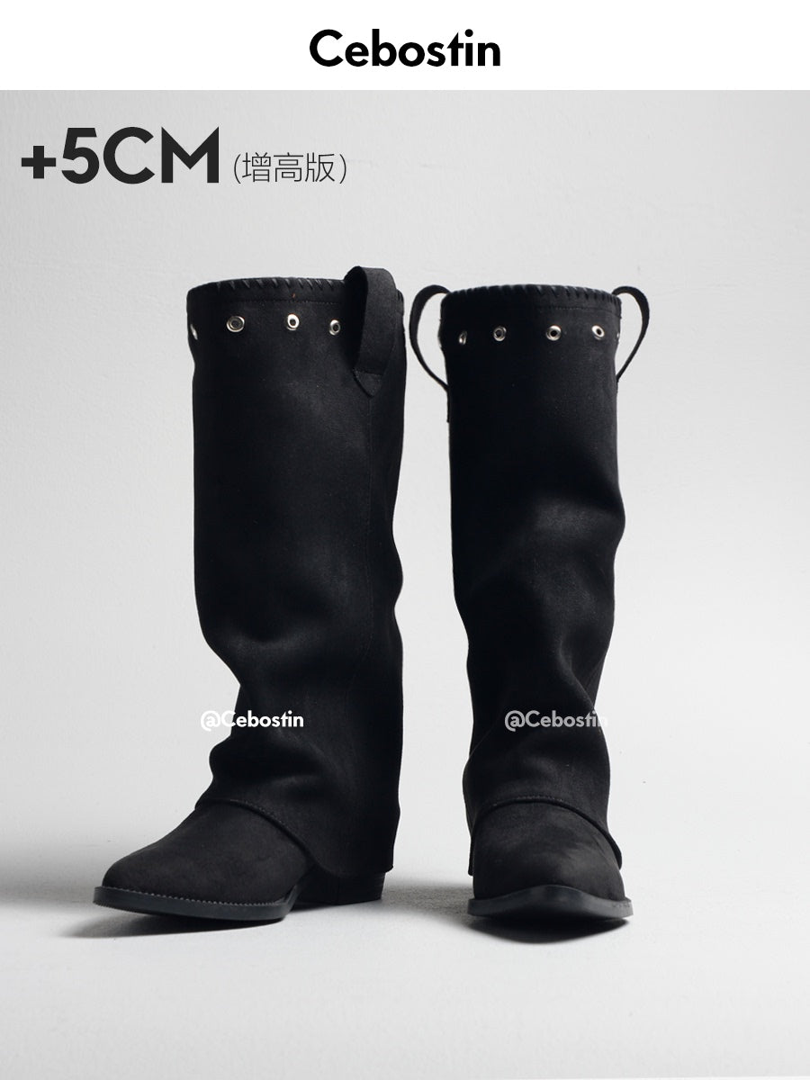 Cebostin Retro Heightening Pointed Boots