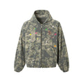 NOMANIAI Splicing Sense Retro Graffiti Camouflage Coat