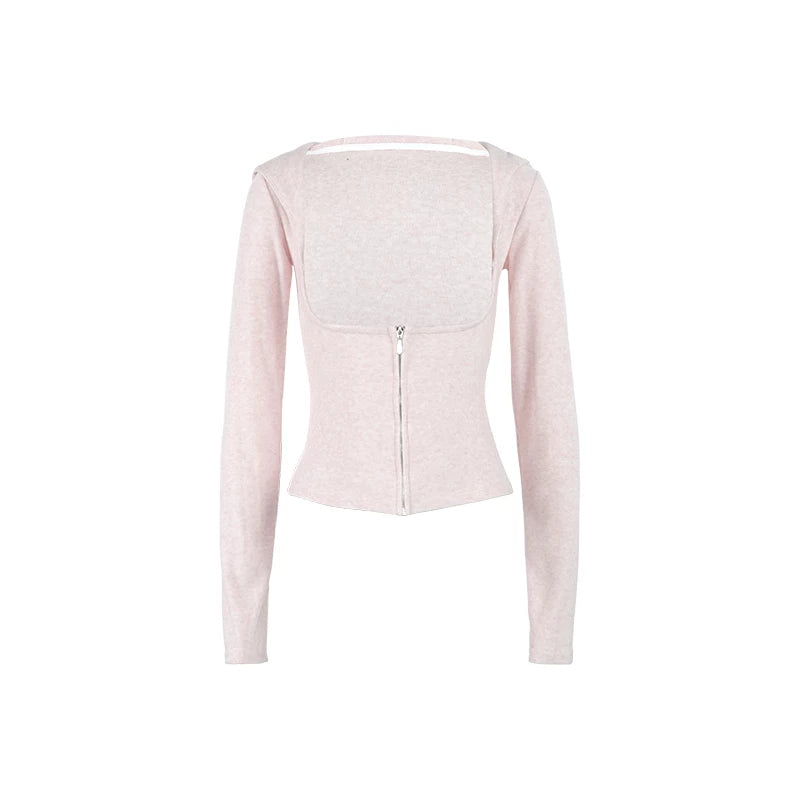 Audwyn Suspender Elastic Hip-wrapped Micro-pull Pants Towel Fleece Sweater Three-piece Set