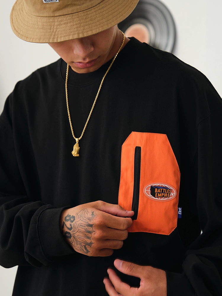 Battles Epoxy Contrast Color Casual Long Sleeve