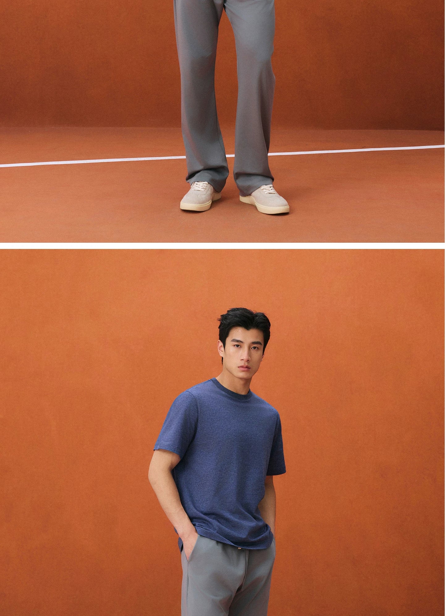 NO LOGO Soft Waxy Skin-friendly Breathable Front Shoulder Tee