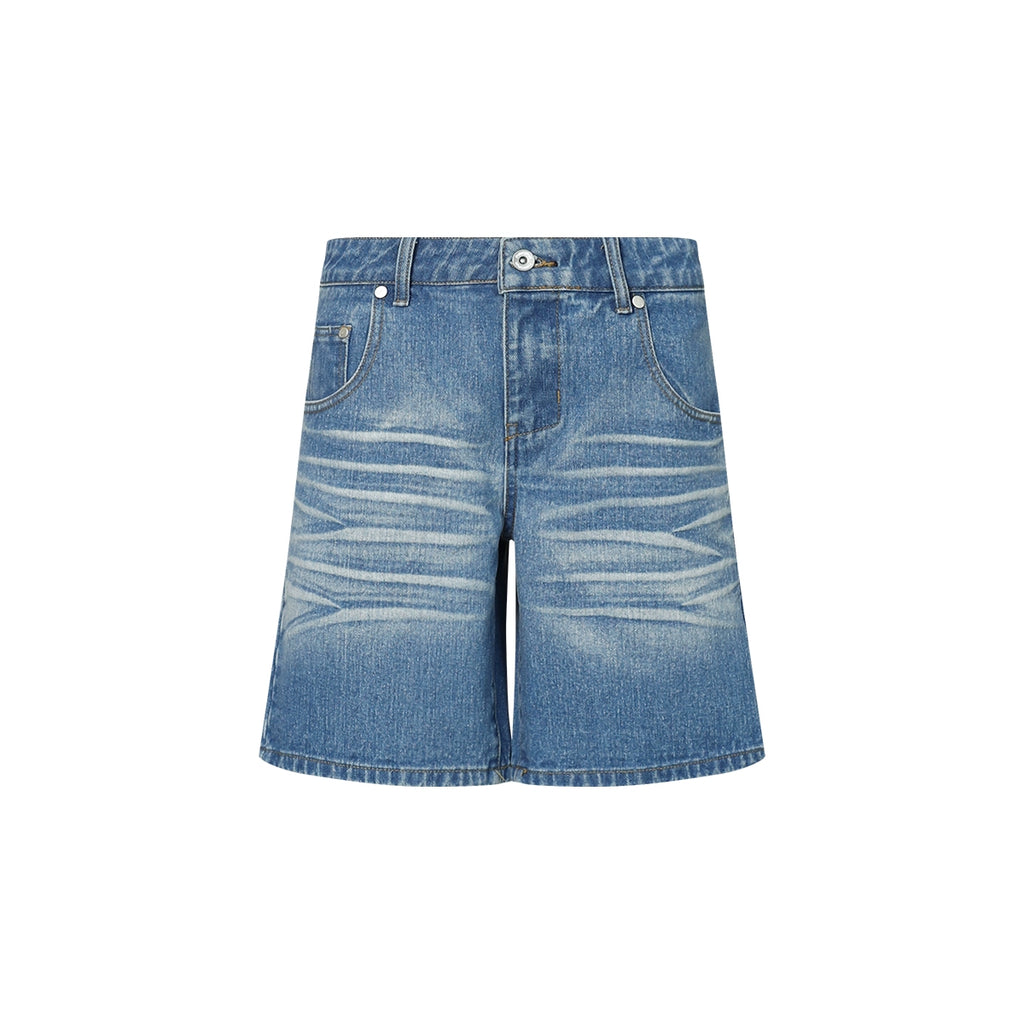 FUNKYFUN Three-dimensional Pullback Cat Whisker Denim Shorts
