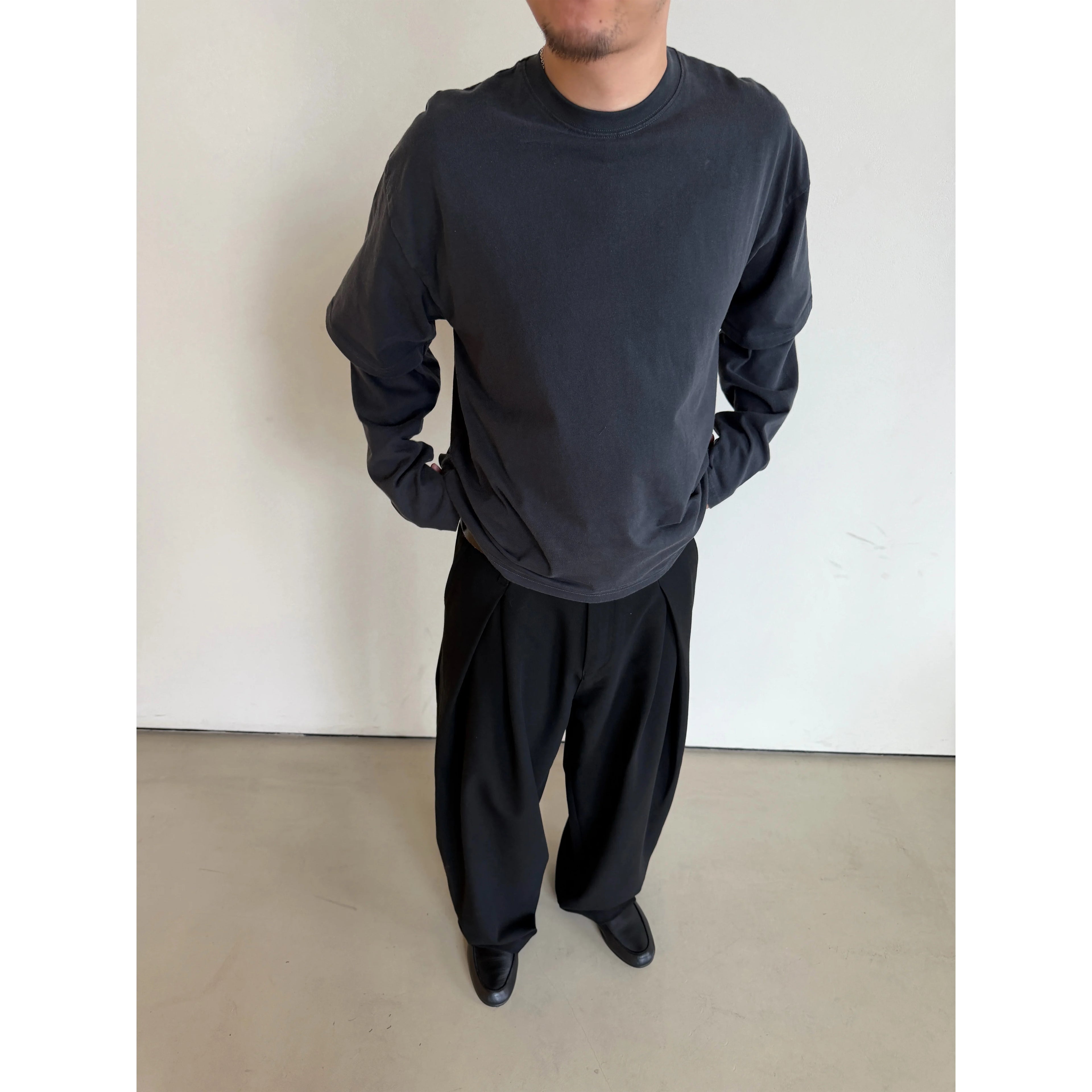 Anniehall Slack Fake Two Piece Casual Long Sleeve