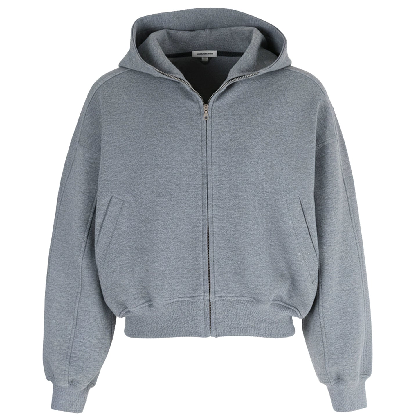 PERDU Vintage Hooded Zipper Profile Foundation Short Sweater