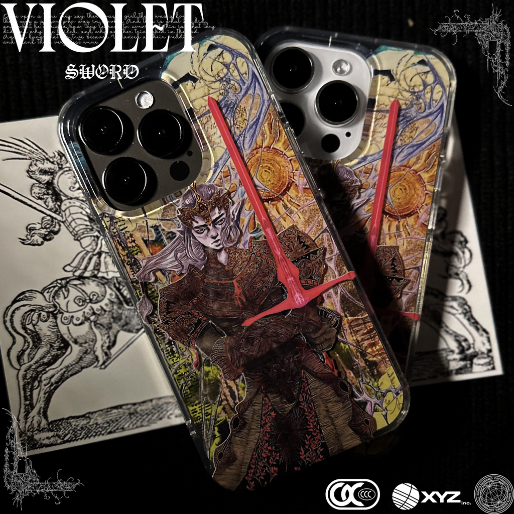 Violet "REDSWORD" IMD double-layer printing splicing iPhone Case