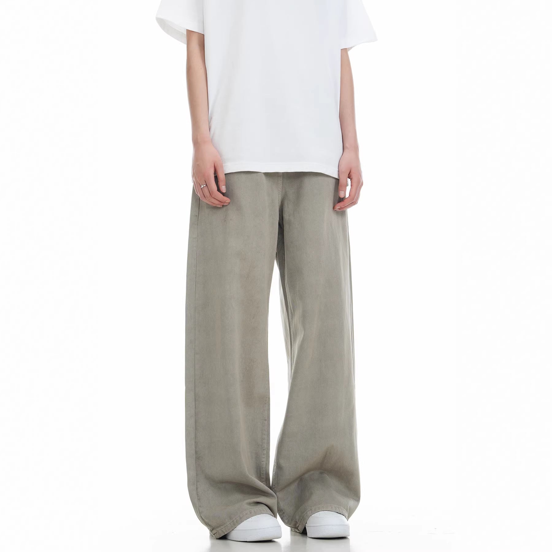 11KN Retro Straight Loose Casual Wide-leg Floor Pants