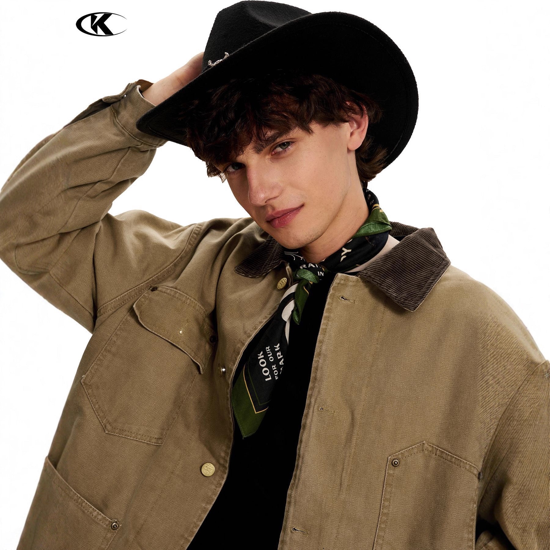 11KN Retro Wick Lapel Three-dimensional Canvas Jacket