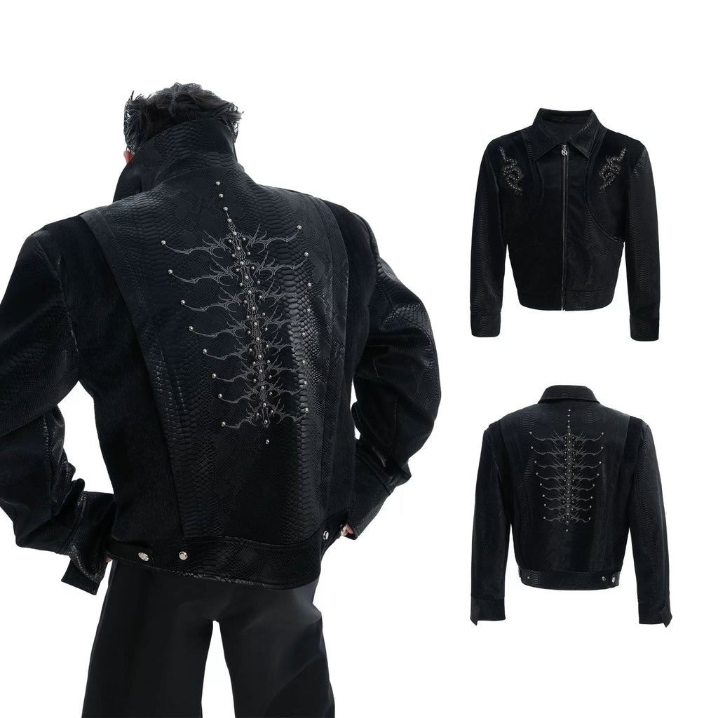 ArguECulturE Embroidered Leather Jacket