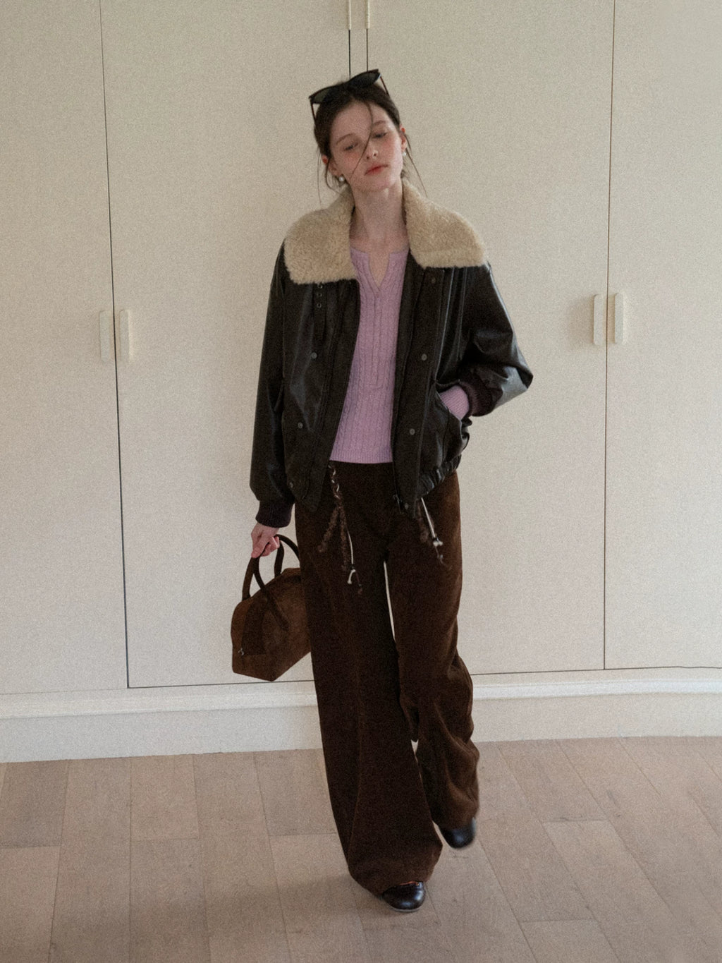 EGGKA Retro Corduroy Casual Wide-leg Pants