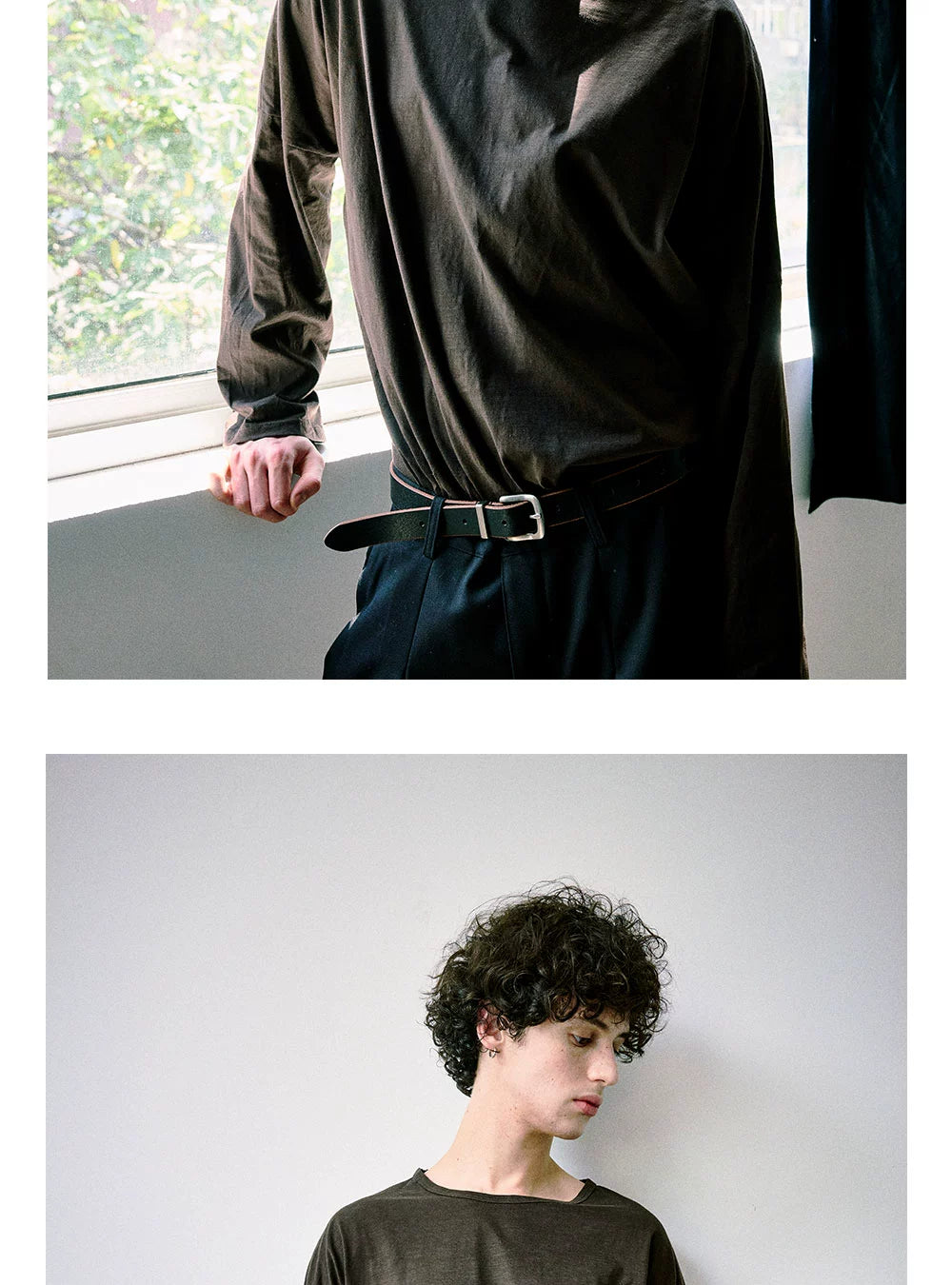 Anniehall Casual Versatile One-Word Collar Long Sleeve