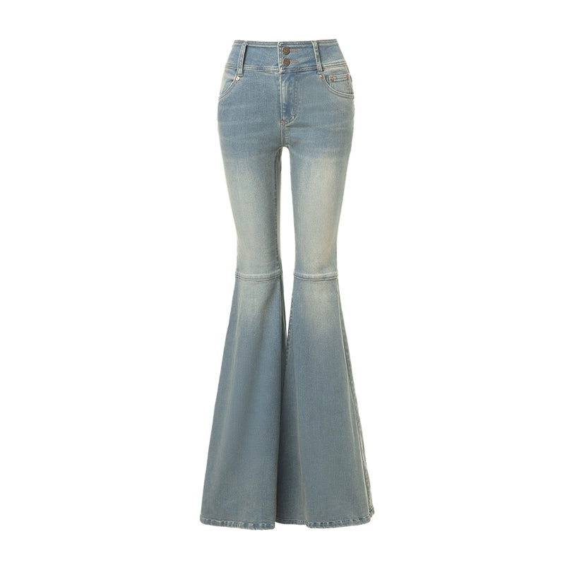 ABMY Washed Slim Fit Slim Small Flared Trousers