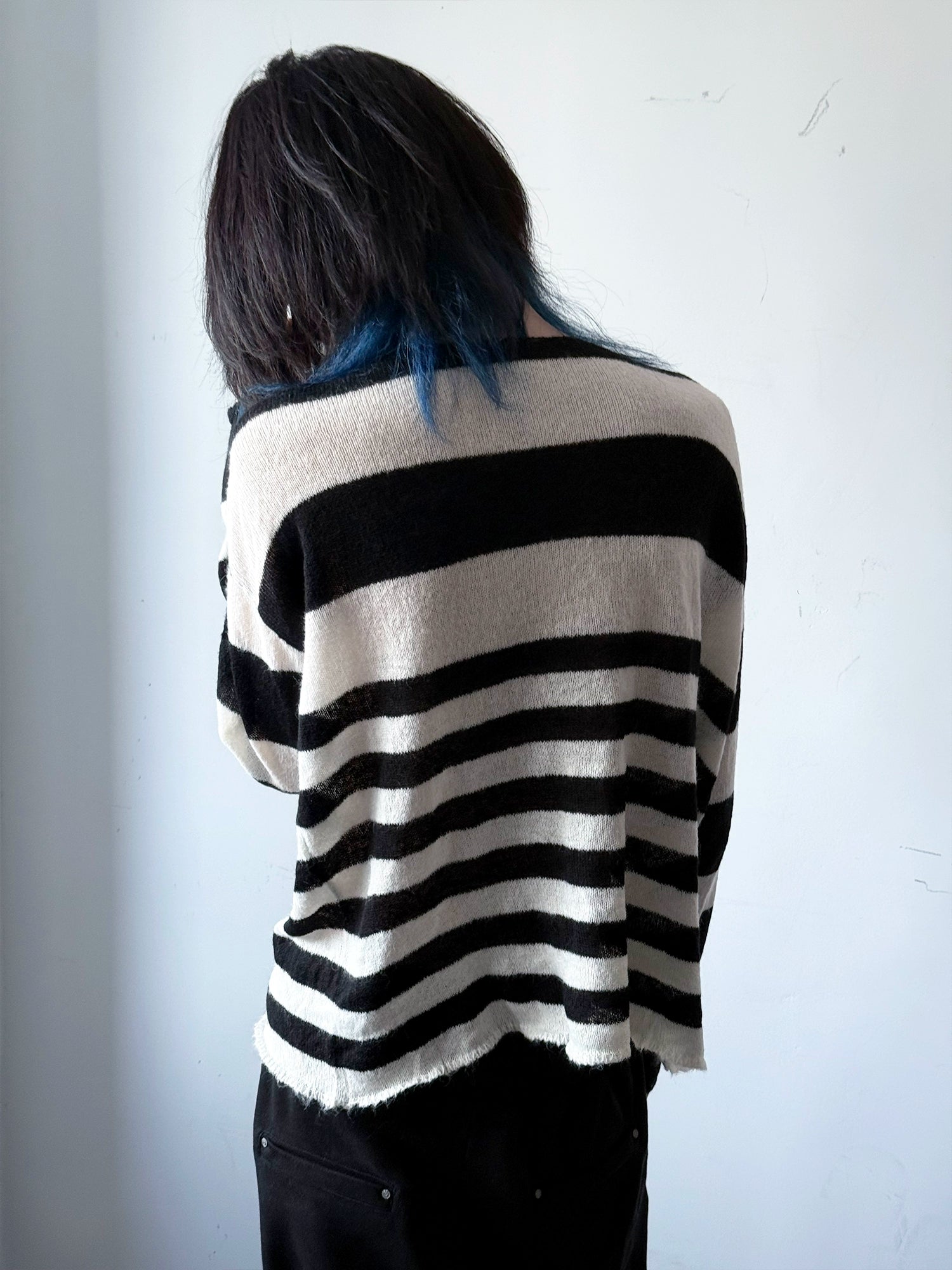 PAIKI Portrait Subculture Black and White Striped Sweater
