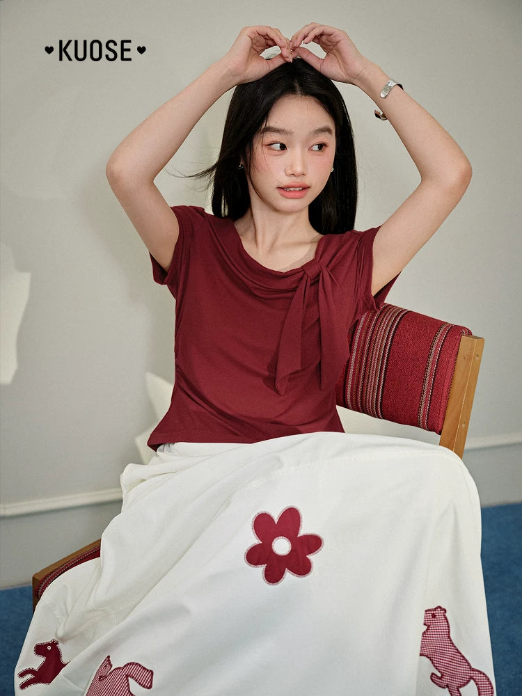 Kuose Bow Slim and Thin Tee