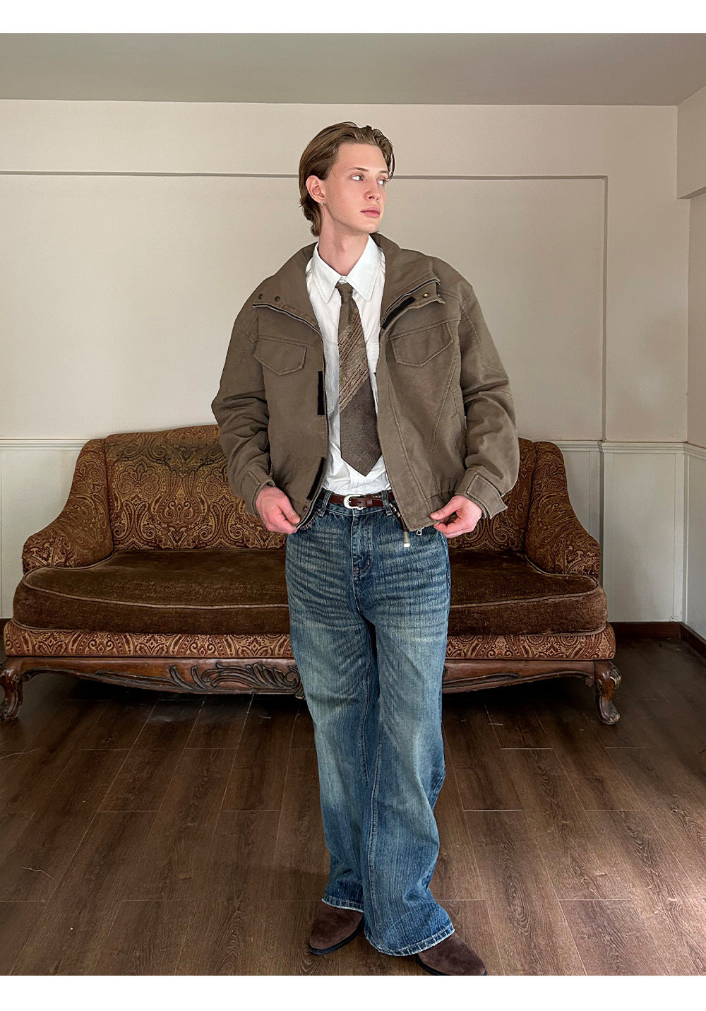 EME Vintage Stand-Up Collar Work Jacket