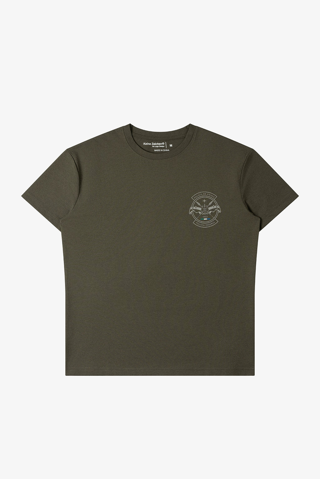 NO LOGO Strip Reflective Printed Front Shoulder Tee