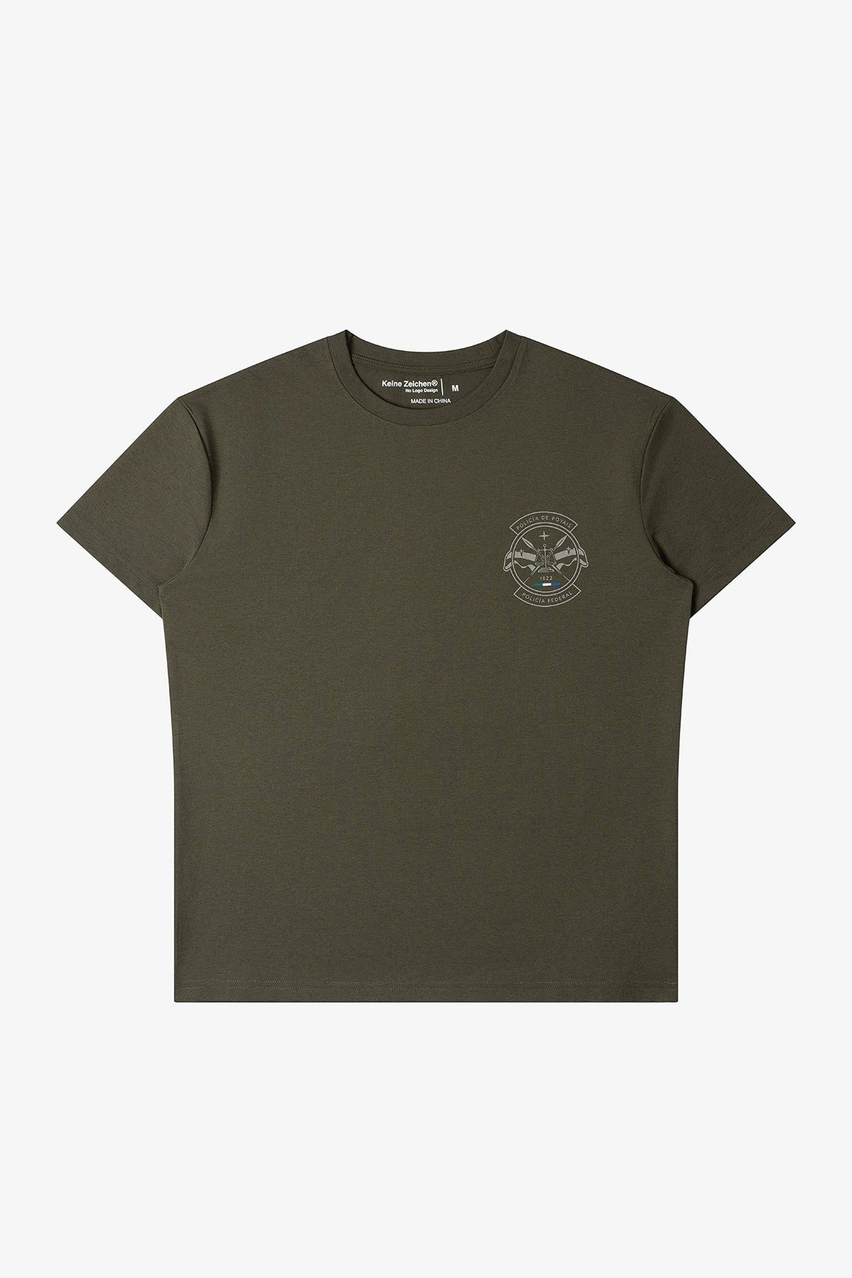 NO LOGO Strip Reflective Printed Front Shoulder Tee