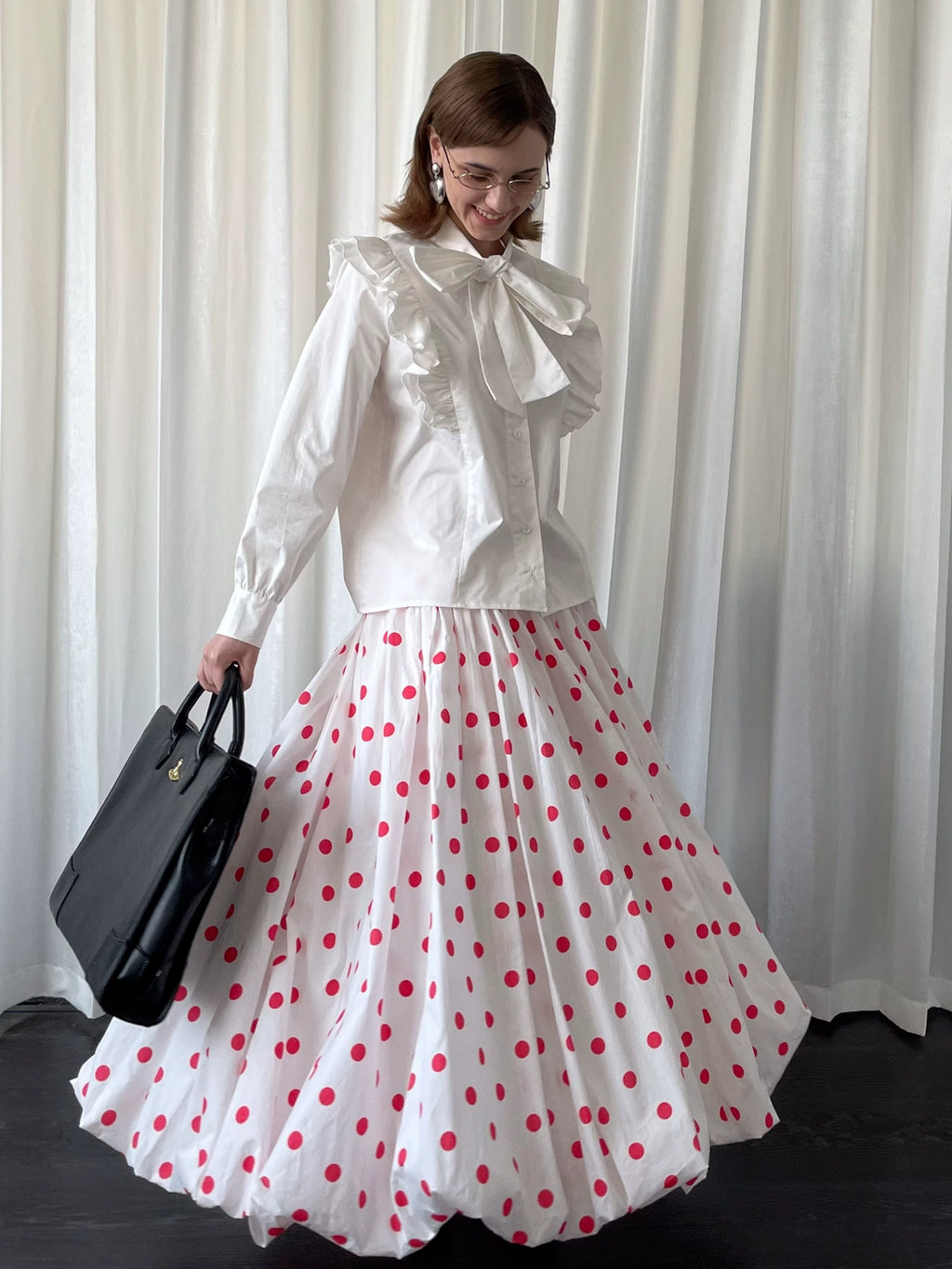 Loosesmell Polka Dot Loose Bubble Dress