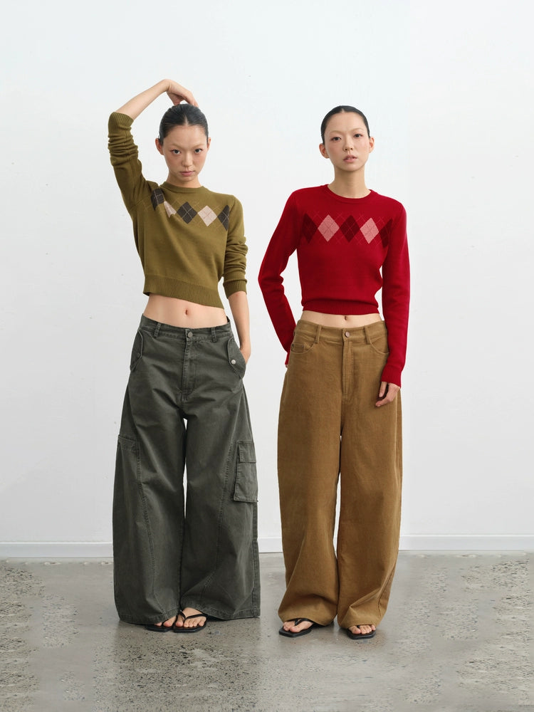 LINY LIBERTY Vintage Diamond-knit Sweater