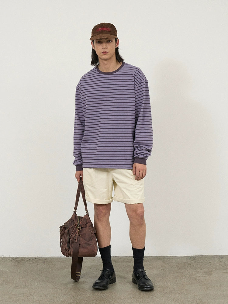 PARTIMENTO Korean Version Trendy Versatile Classic Striped Long Sleeves