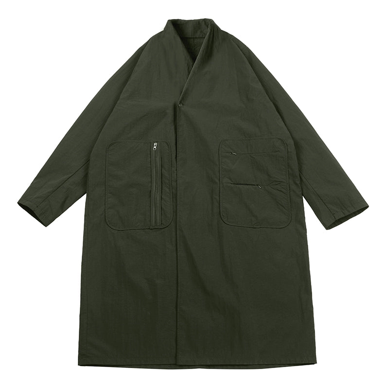 NOEARS Japanese Retro Ruffian Handsome Loose Silhouette Trench Coat