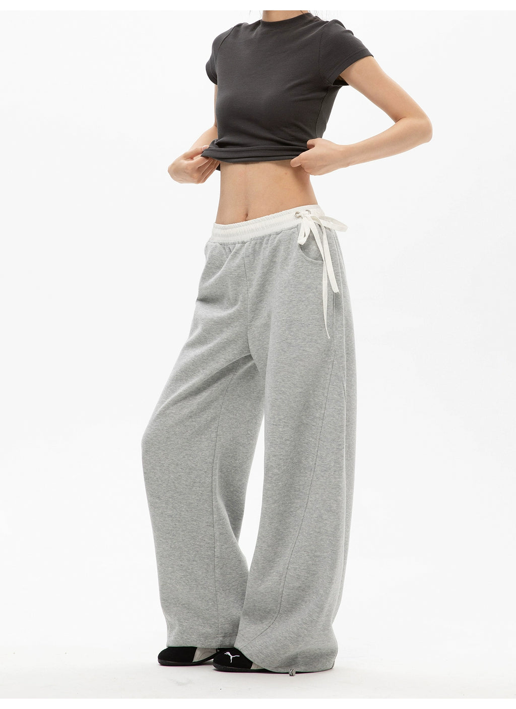 ICH MODE Loose Casual Straight Wide Leg Sweatpants