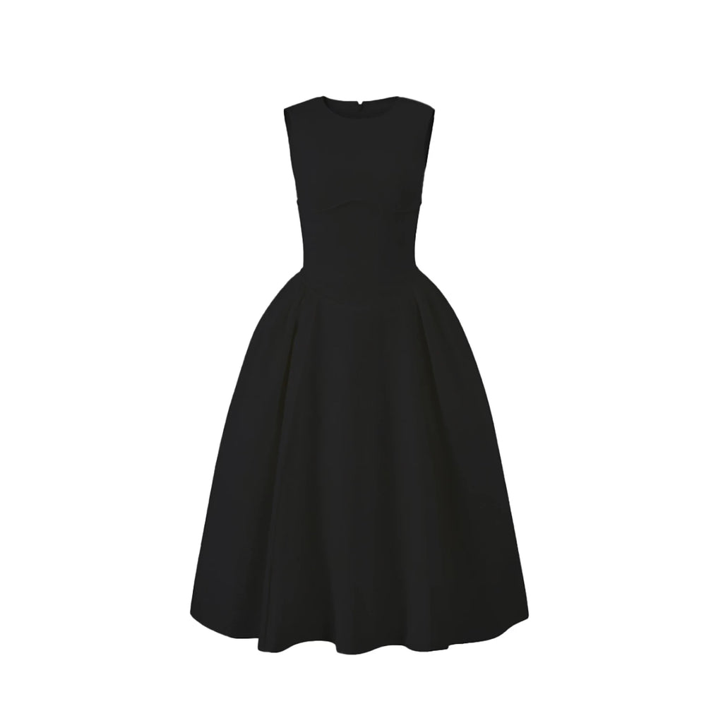 Avenement Slim-fitting Waist Round Neck Sleeveless Dress
